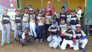 Group of baseball players on the playground