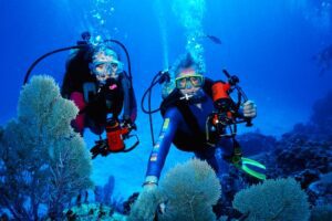 two scuba divers