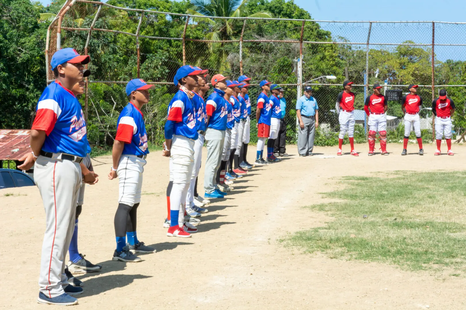 youth playing baseball game